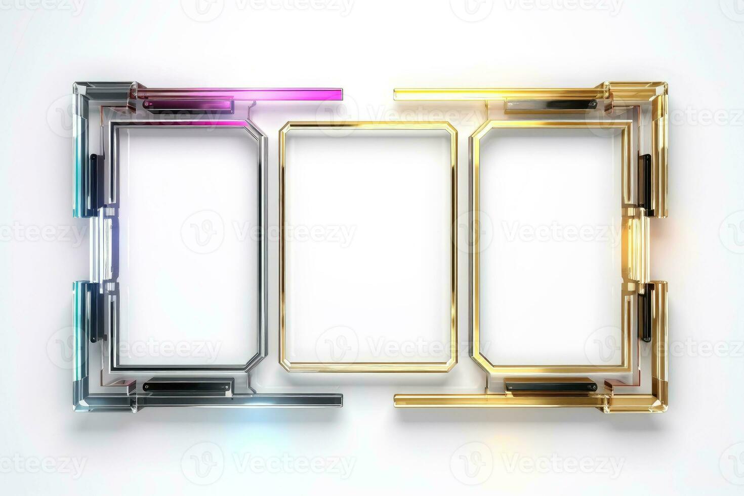 Abstract high tech white border, futuristic technology background, Generative AI photo
