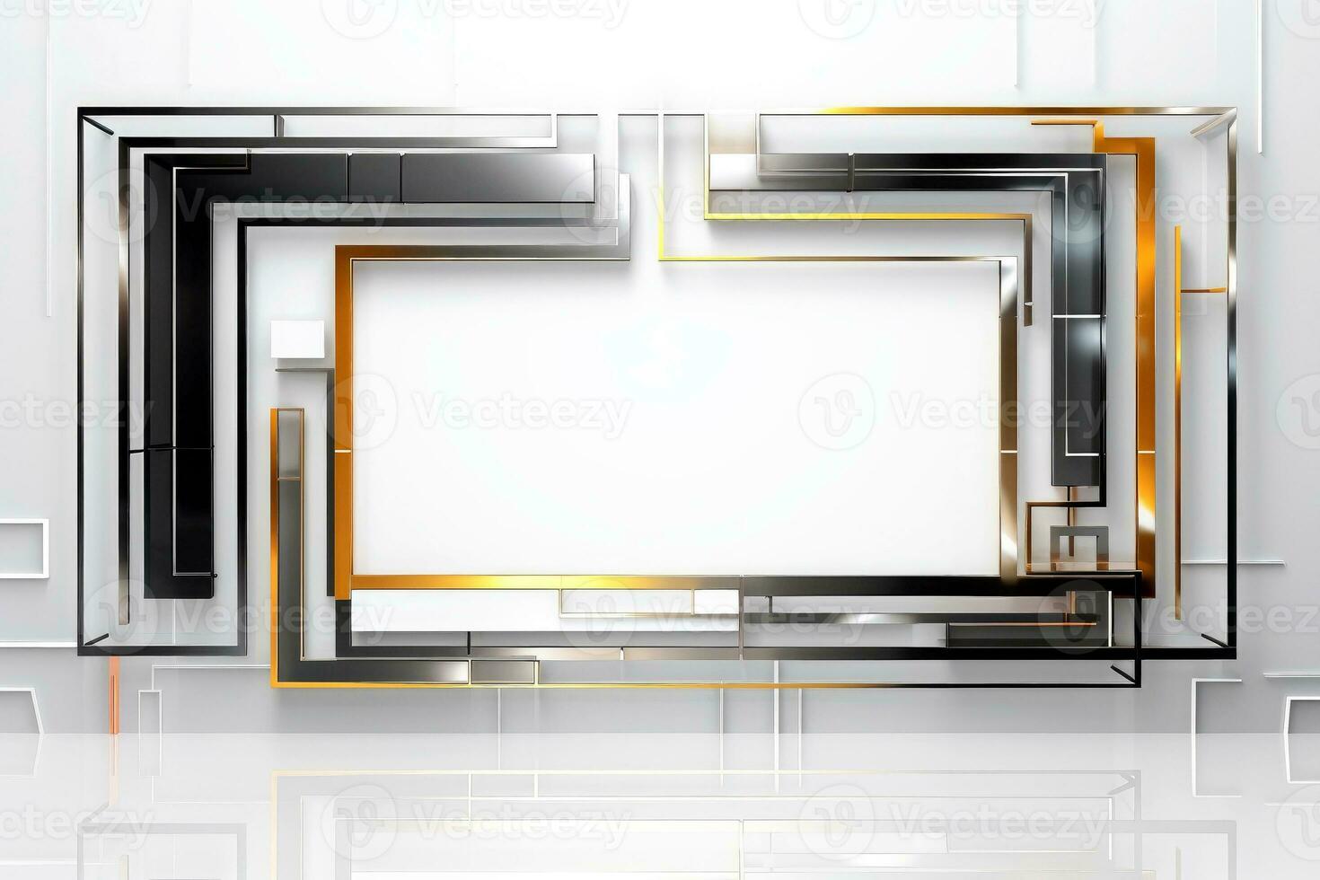 Abstract high tech white border, futuristic technology background, Generative AI photo