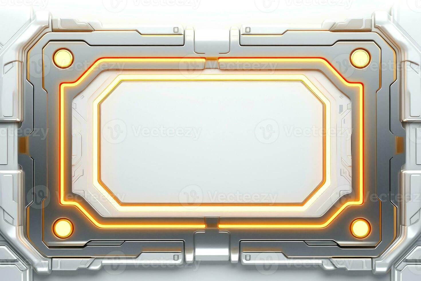 Abstract high tech white border, futuristic technology background, Generative AI photo