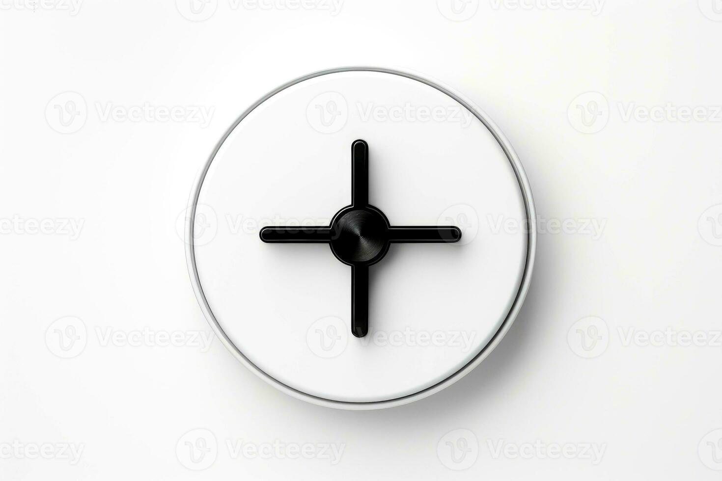 Abstract high tech multicolor button on white background, Generative AI photo