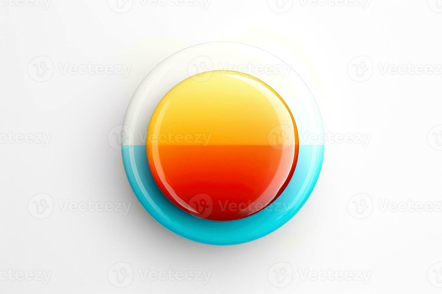 Abstract high tech multicolor button on white background, Generative AI photo