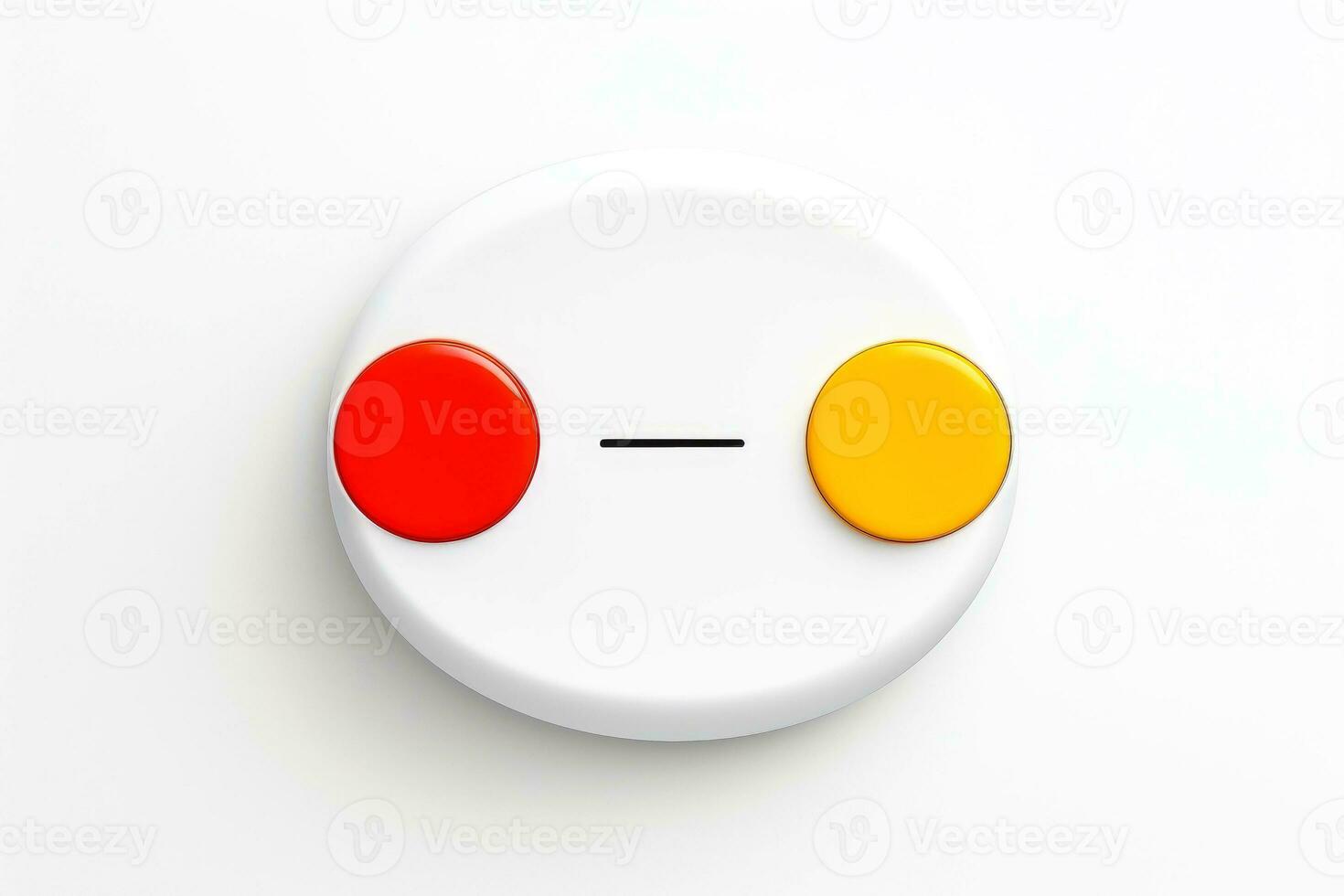 Abstract high tech multicolor button on white background, Generative AI photo