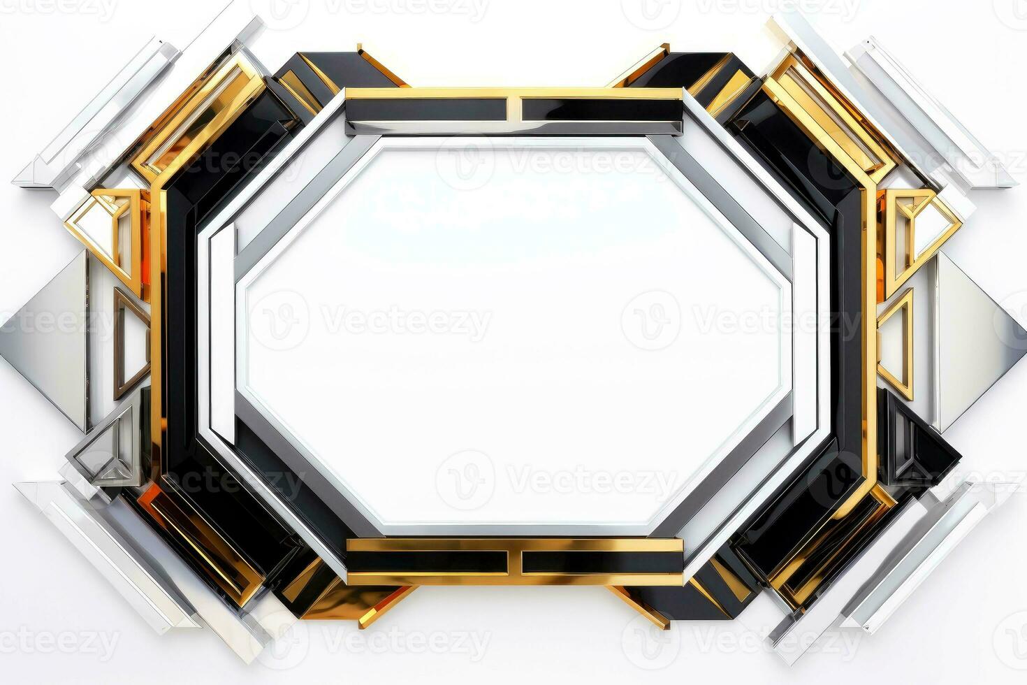Abstract high tech white border, futuristic technology background, Generative AI photo