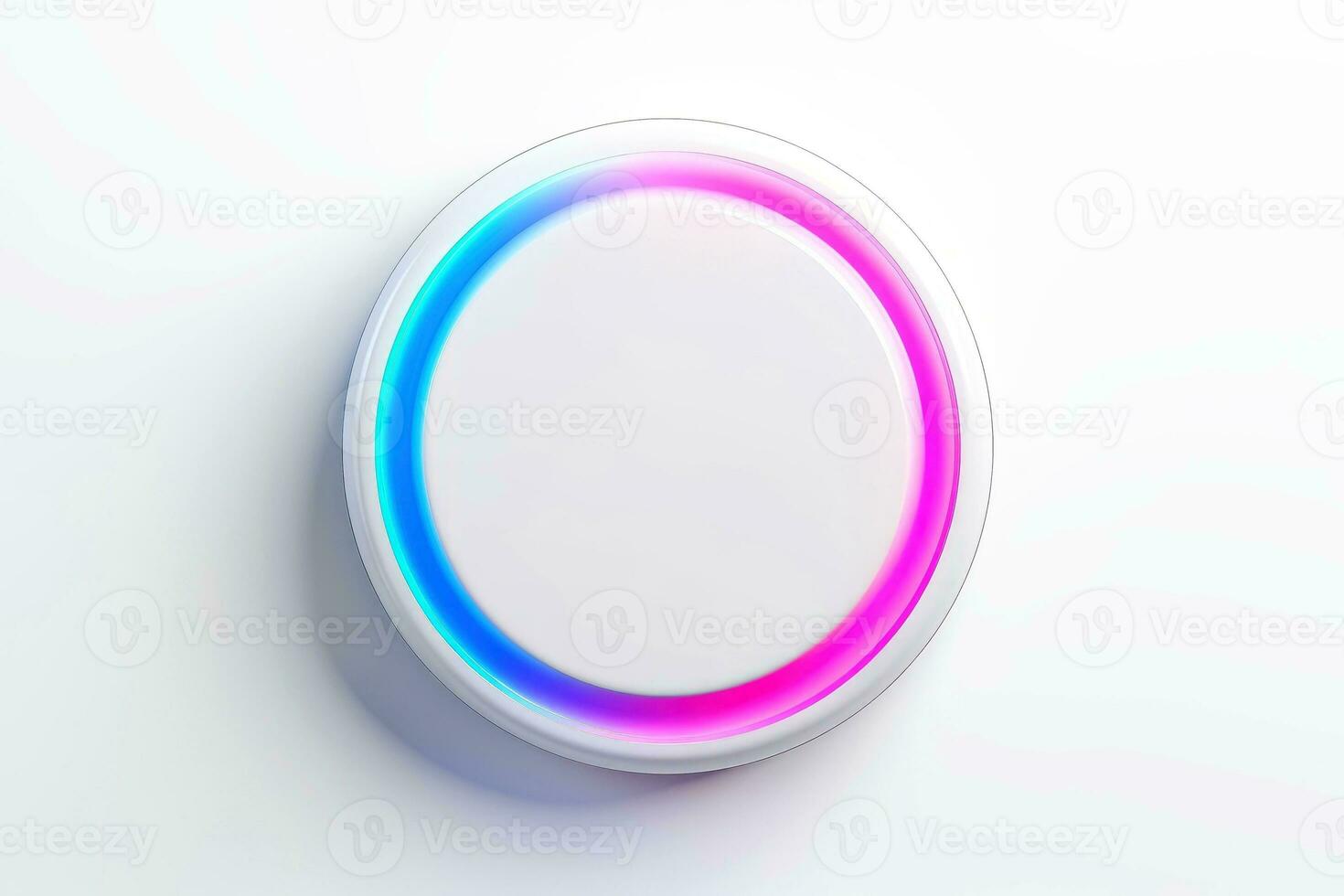 Abstract high tech multicolor button on white background, Generative AI photo