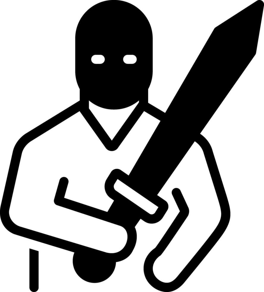 solid icon for fighter vector