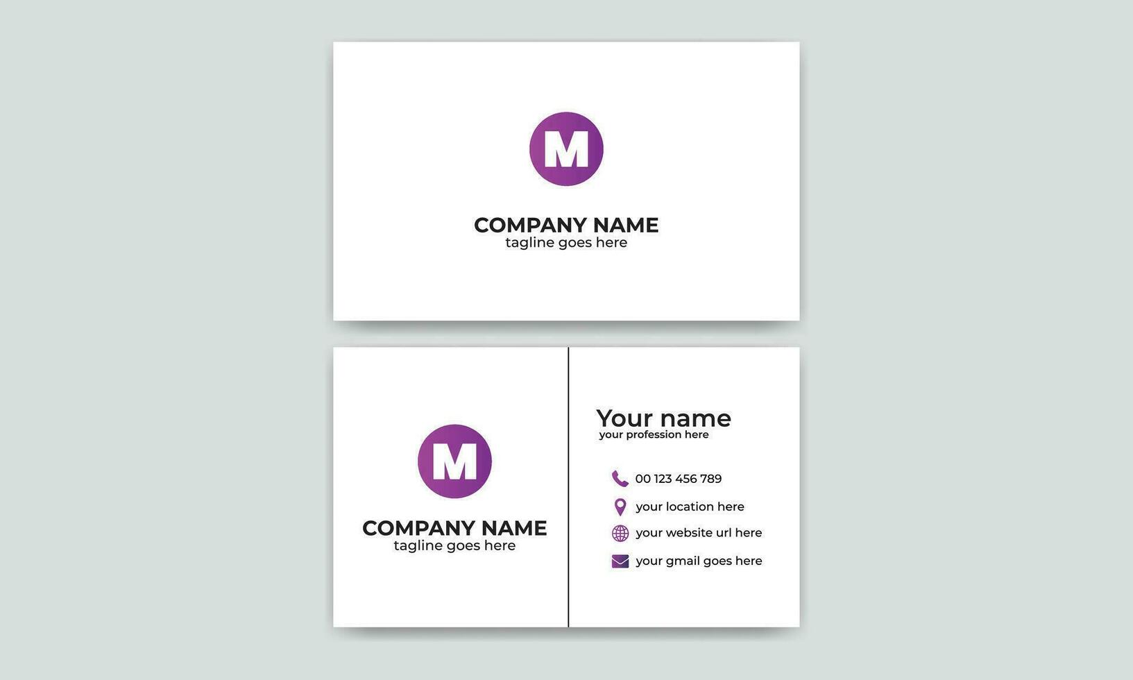 Creative, Corporate and Modern Business Card Template Design Colorful Layout Vector Pro Vector