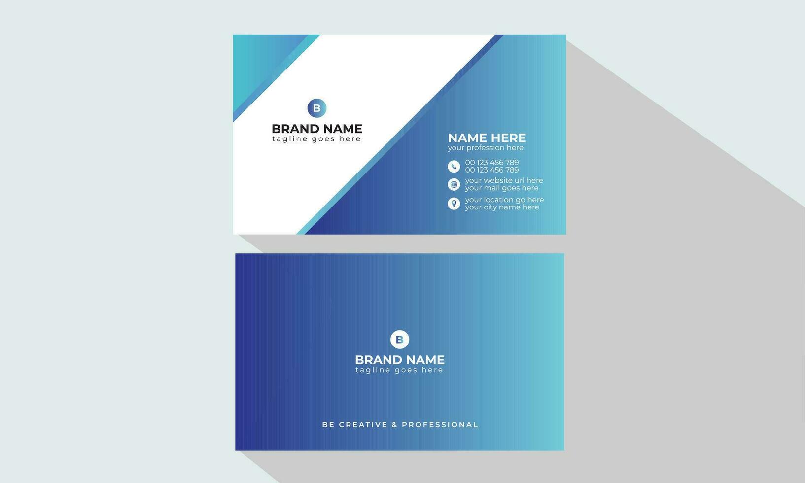 Creative, Corporate and Modern Business Card Template Design Colorful Layout Vector Pro Vector