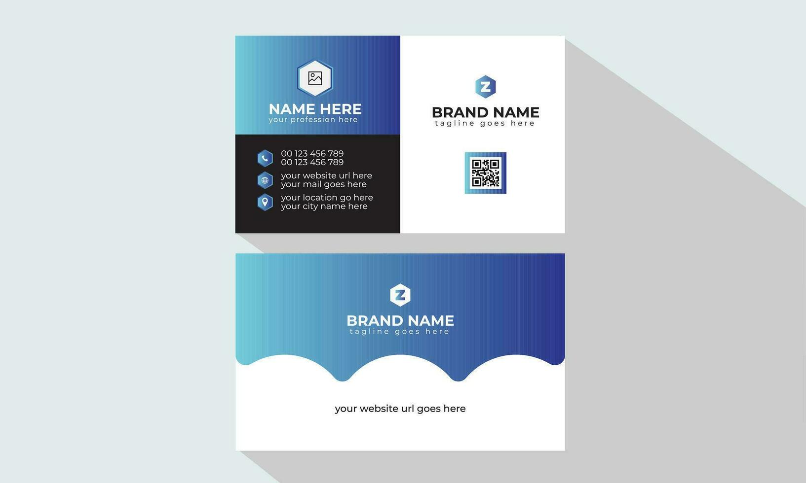 Creative, Corporate and Modern Business Card Template Design Colorful Layout Vector Pro Vector