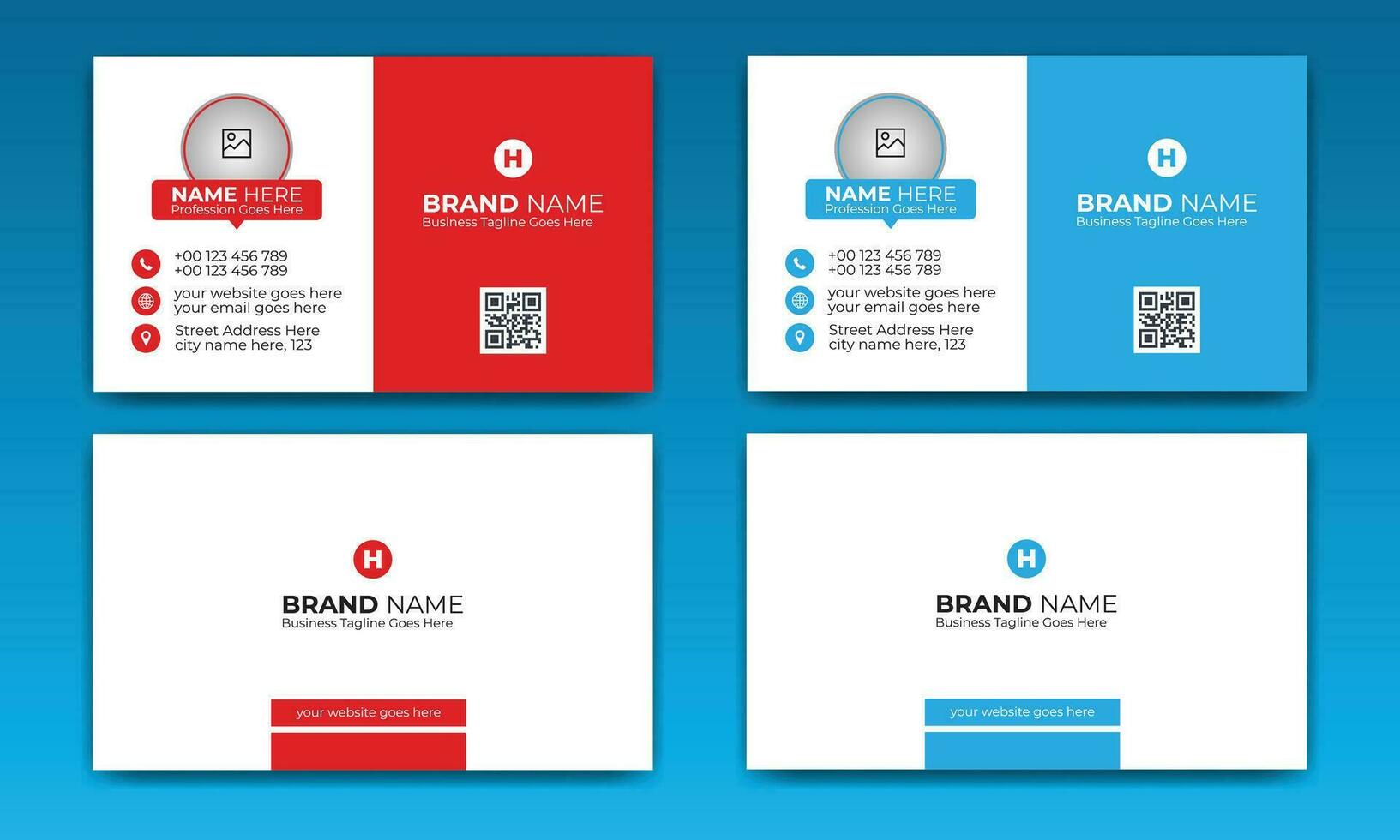 Creative, Corporate and Modern Business Card Template Design Colorful Layout Vector Pro Vector
