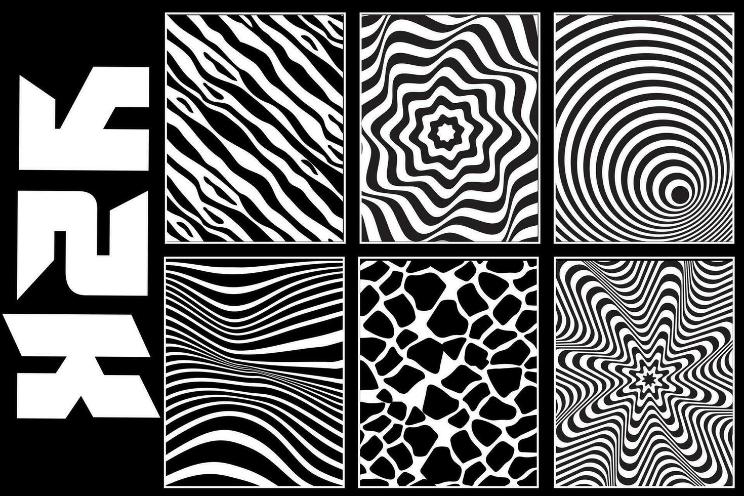 Collection abstract rave psychedelic set in trendy y2k style. Retro futuristic shapes, wireframe and perspective grids. vector