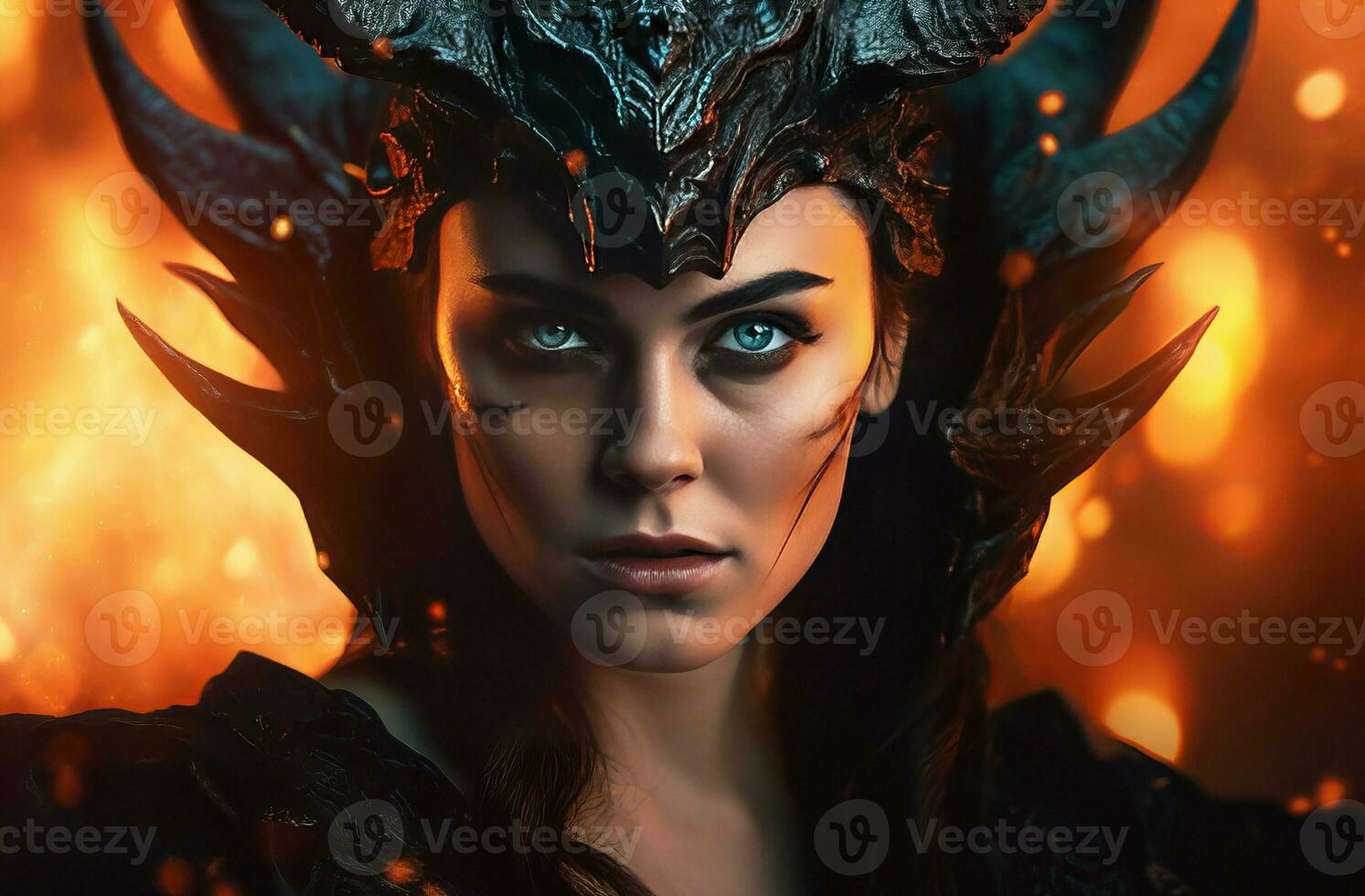 Beautiful devil woman. Generate Ai photo