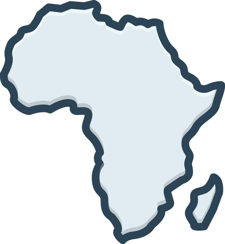 color icon for africa vector