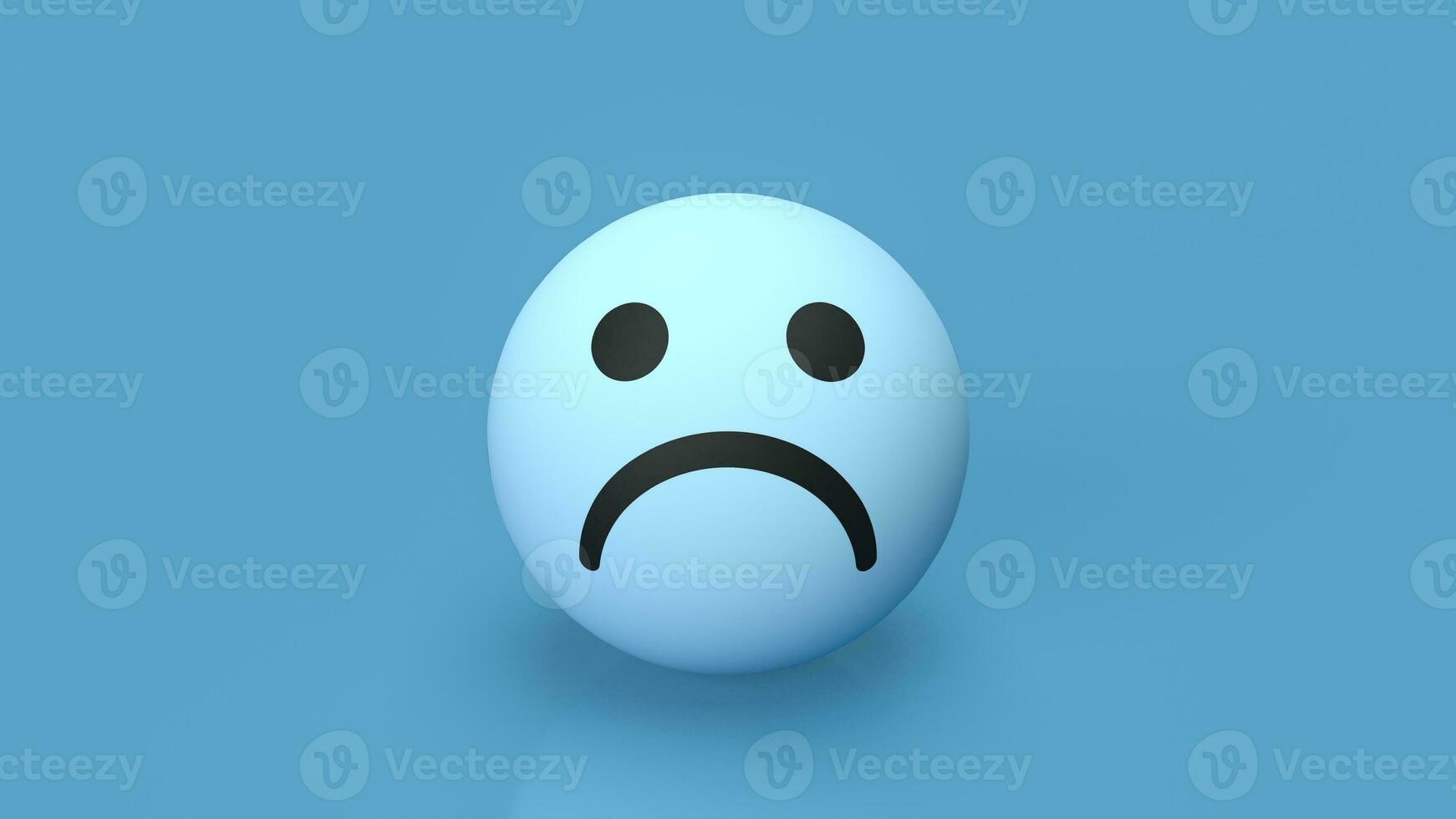 el triste emoción en pelota para azul lunes concepto 3d representación foto