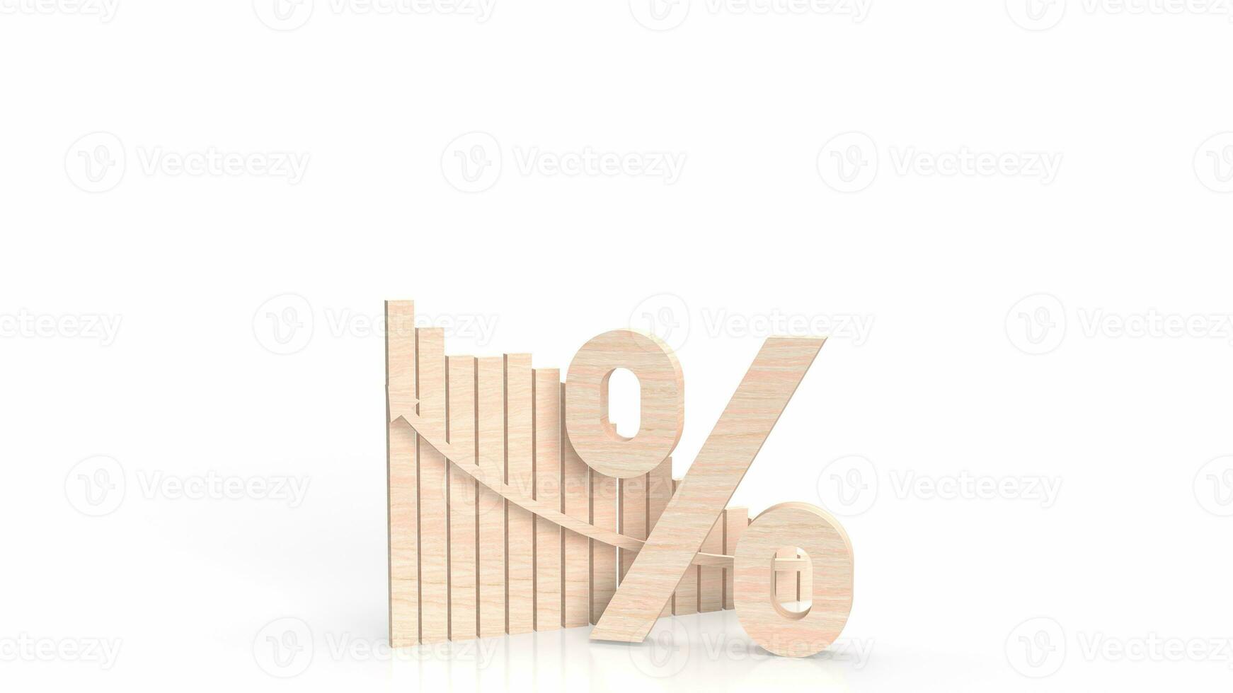 The wood percent and chart for Business concept 3d rendering. photo