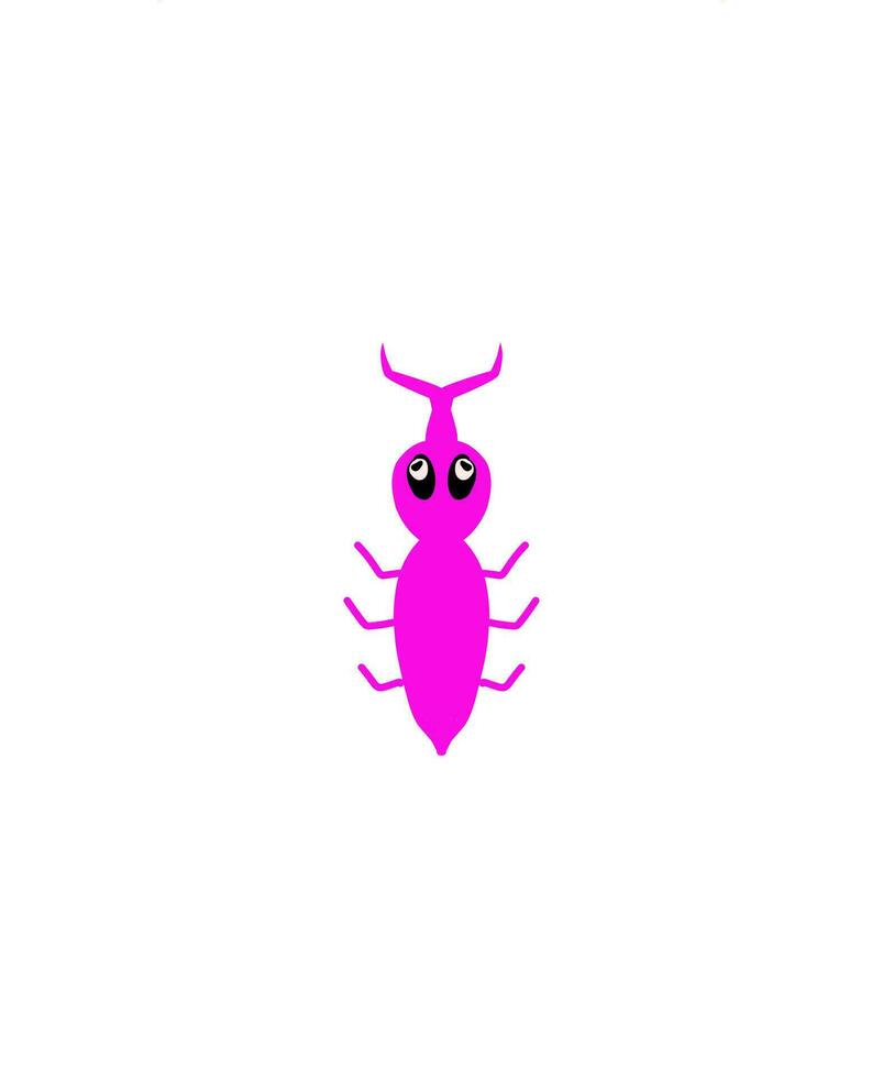 pink insect on a white background vector