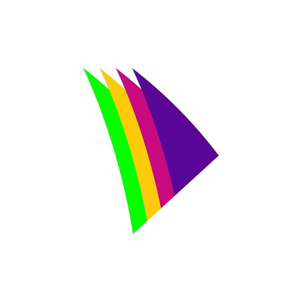 a rainbow colored logo with a triangle shape vector