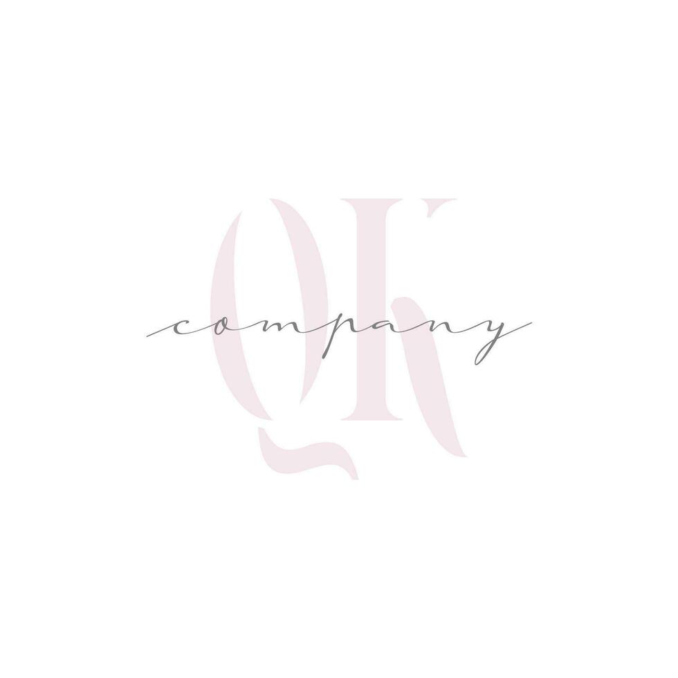 QK Beauty Initial Template Vector Design