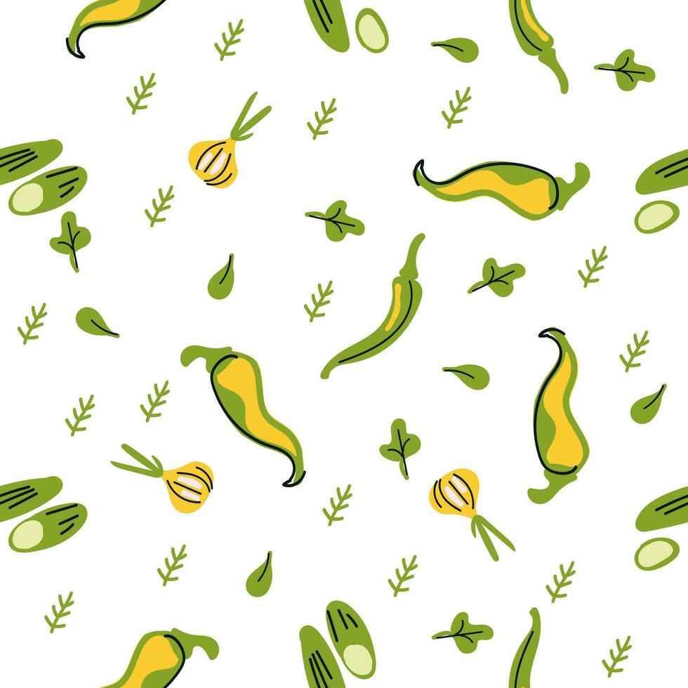 Seamless pattern hot peppers vector