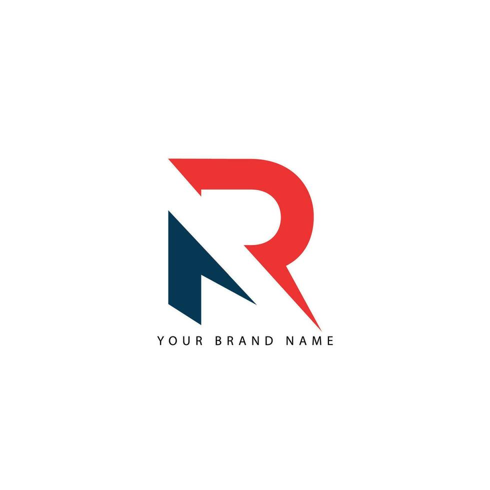 r style text logo design vector