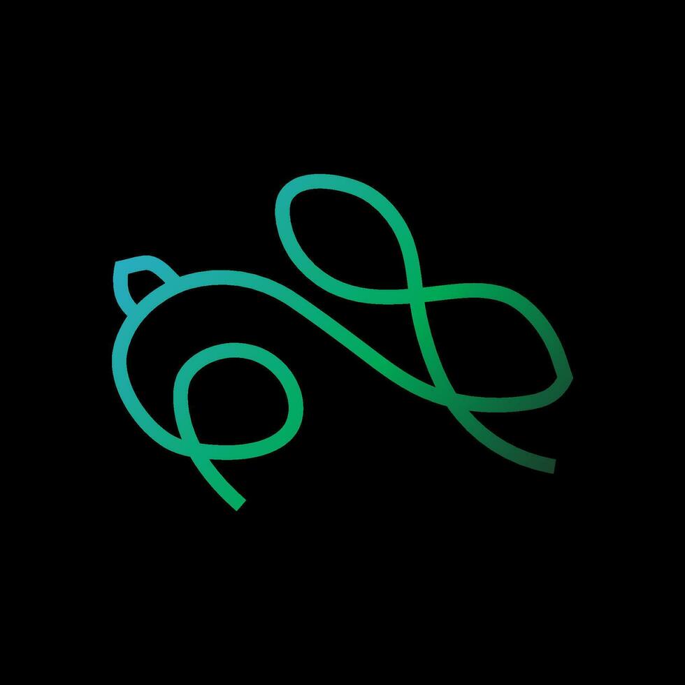 rabbit logo design using line style vector