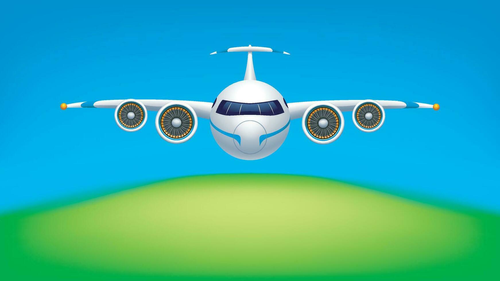 airplan front view vector