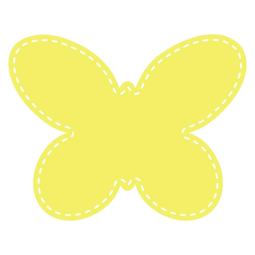 Cute pastel patch in the form of butterfly with dotted line. Art form template for social media. vector