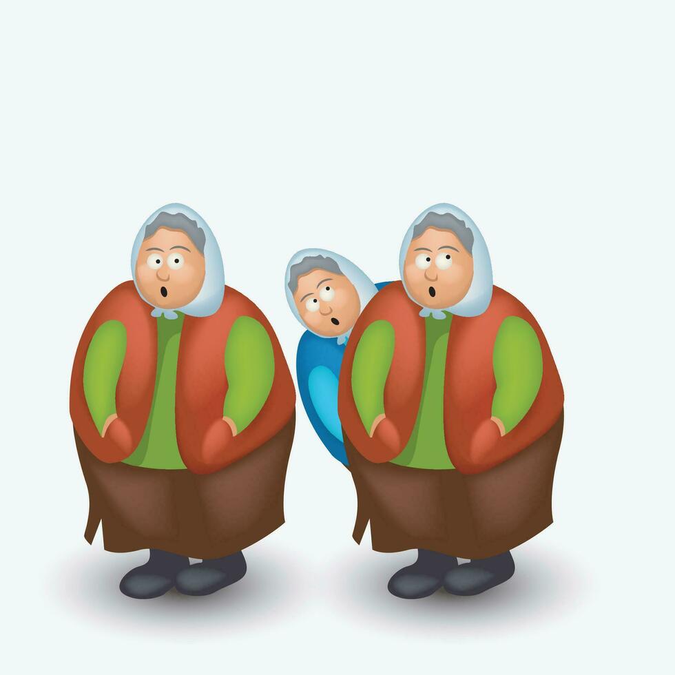 funny granny set vector