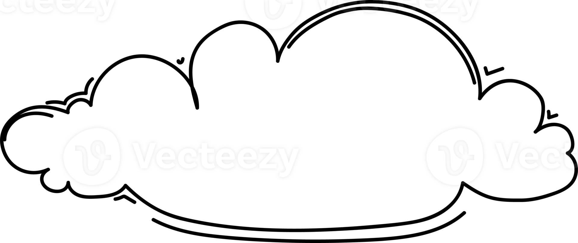 Hand drawn clouds, Transparent background png
