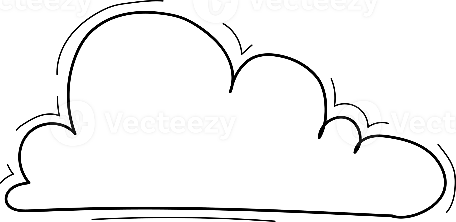 Hand drawn clouds, Transparent background png