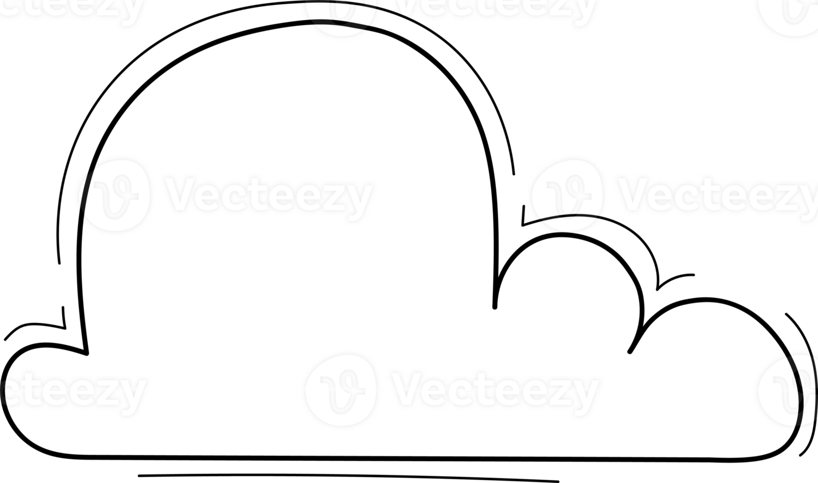 Hand drawn clouds, Transparent background png