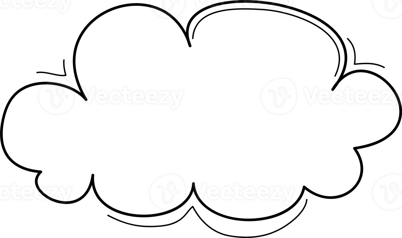 Hand drawn clouds, Transparent background png