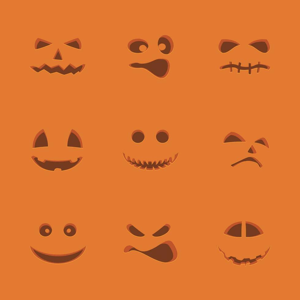 halloweeen back set3 vector