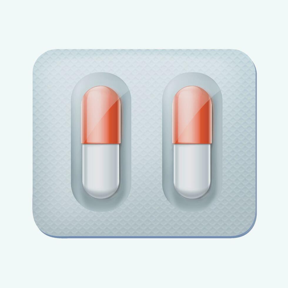 pills in pack vector