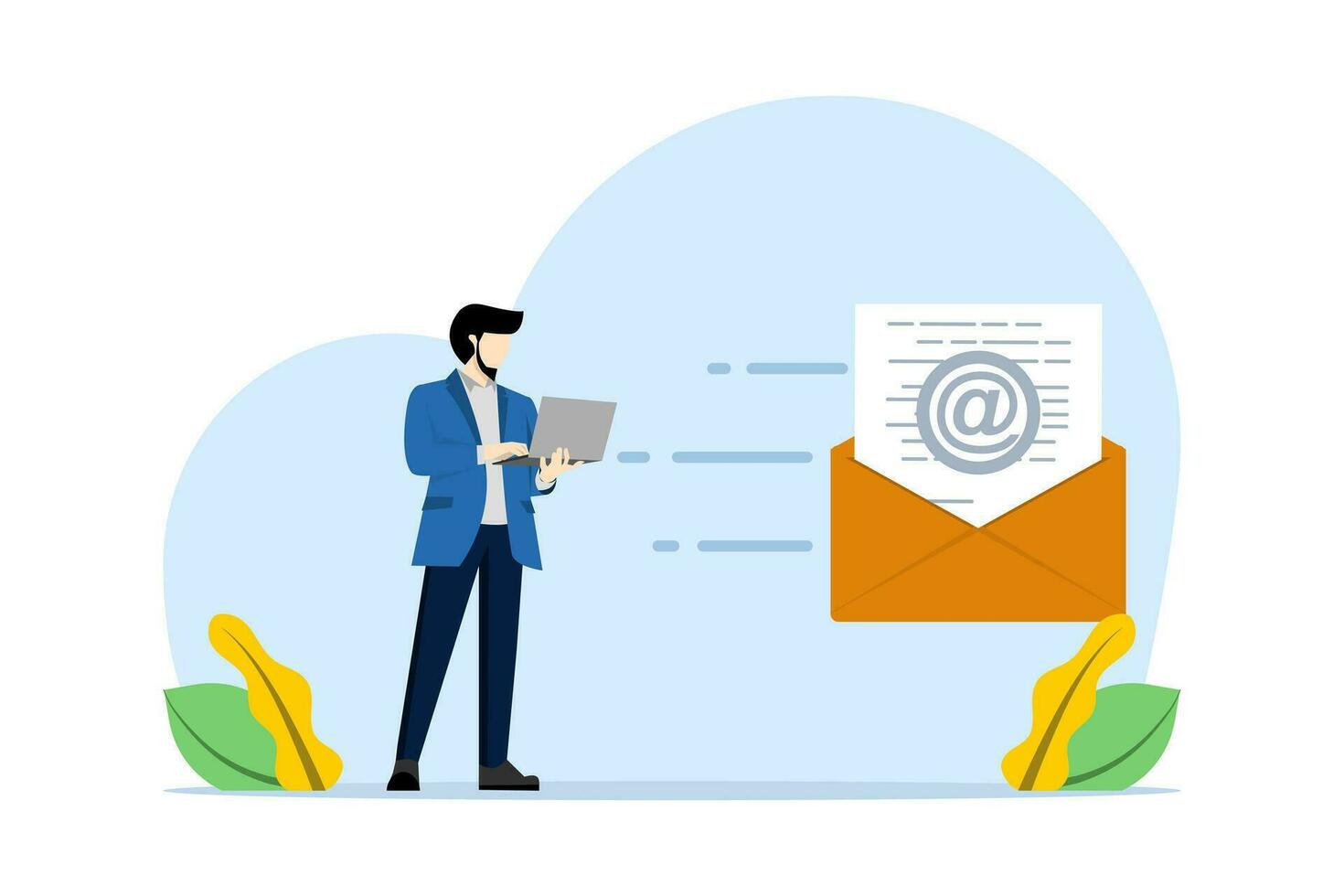digital marketing concept, business marketing, email marketing, startup, entrepreneurship, business strategy, seo, development, web and app development, social networking. vector flat illustration.