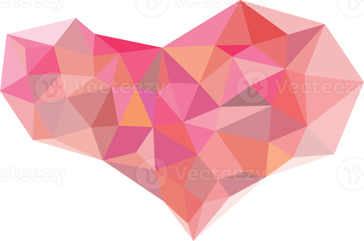 Infographic Abstract Heart Polygonal Geometric Background. Triangle elements. png