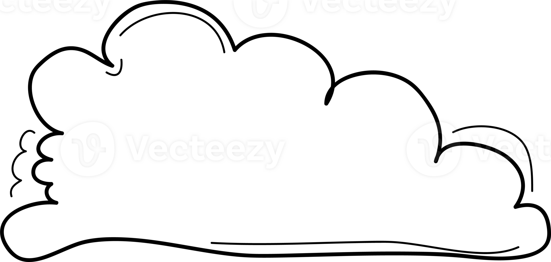 Hand drawn clouds, Transparent background png