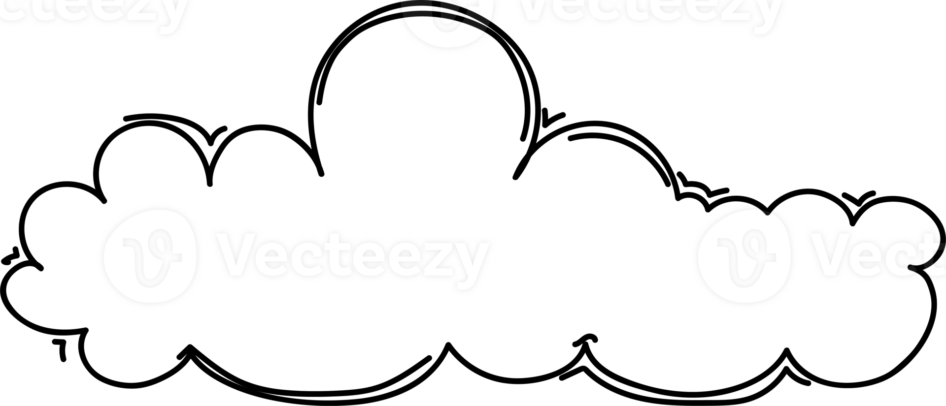 hand- getrokken wolken, transparant achtergrond png