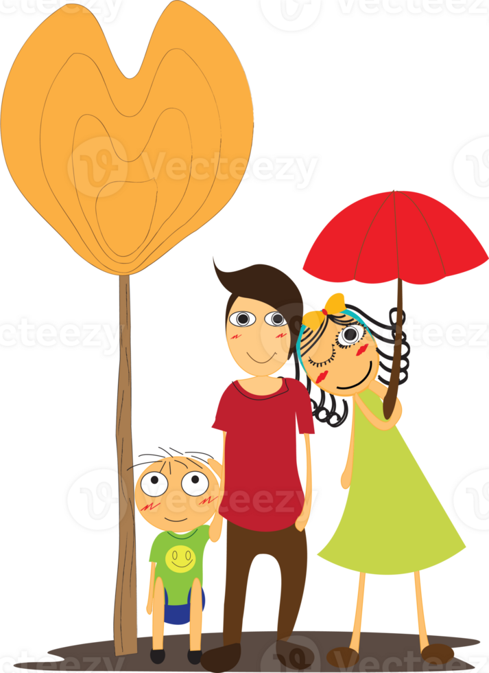 Family posing together smiling happy, Transparent background png