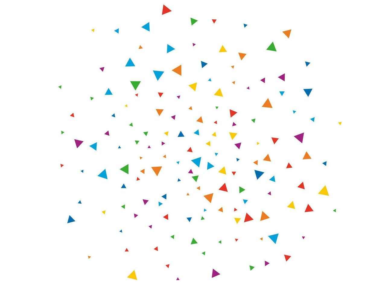 New Year Triangular Confetti. Light Rainbow glitter confetti background. Colored festive texture. vector