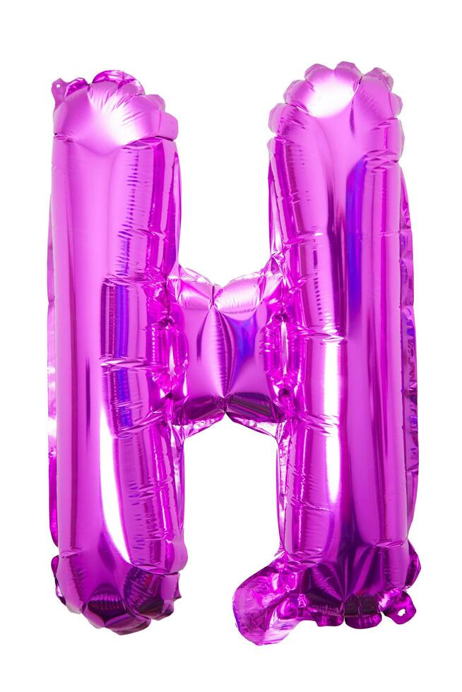 H baloon capital alphabet chrome pink fanta shining with white background photo