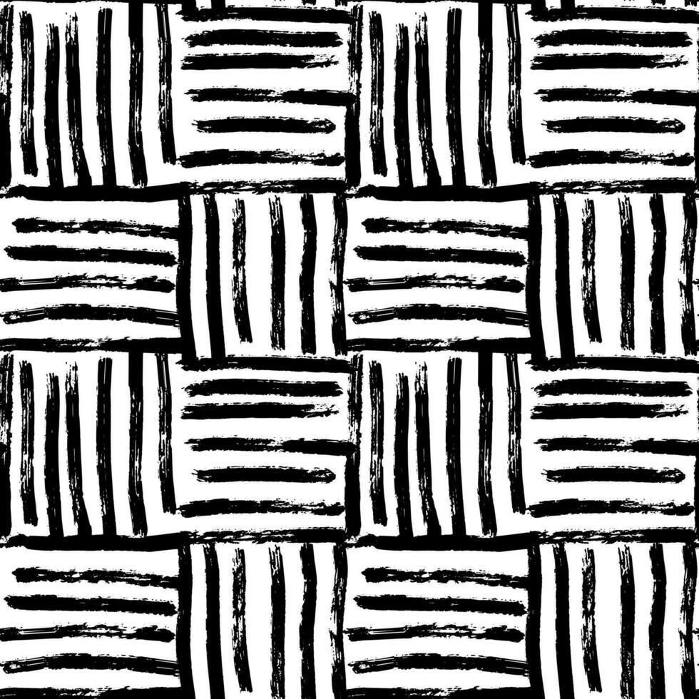 Aesthetic Contemporary printable seamless pattern with abstract line, dot, shape brush stroke in black and white colors. Boho background in minimalist style vector Illustration for wallpaper fabric