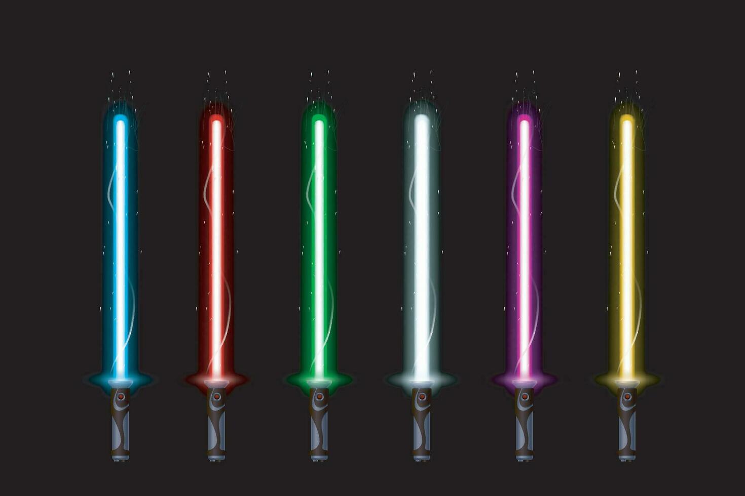 light saber set vector