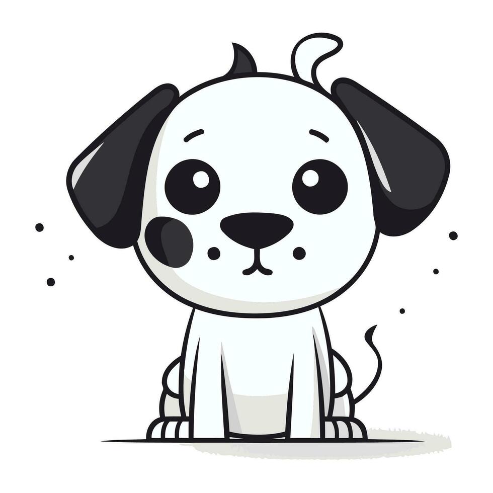 linda dibujos animados perro. vector ilustración aislado en un blanco antecedentes.