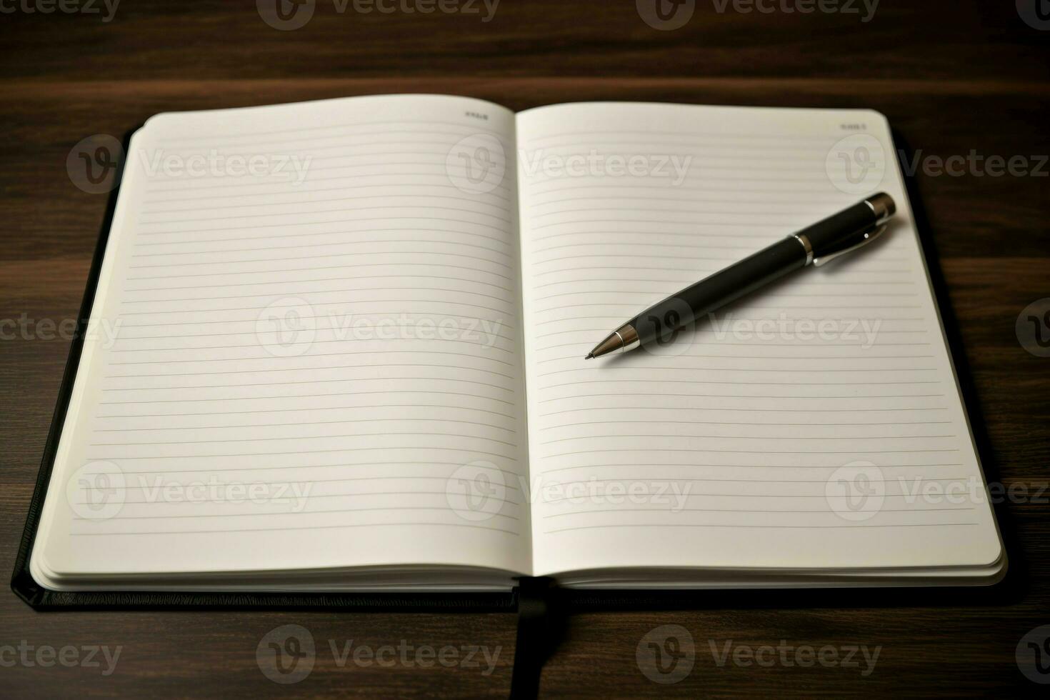 Open notebook pen document closeup. Generate Ai photo