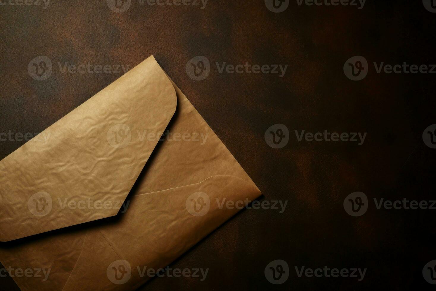 Envelope beige closeup background. Generate Ai photo