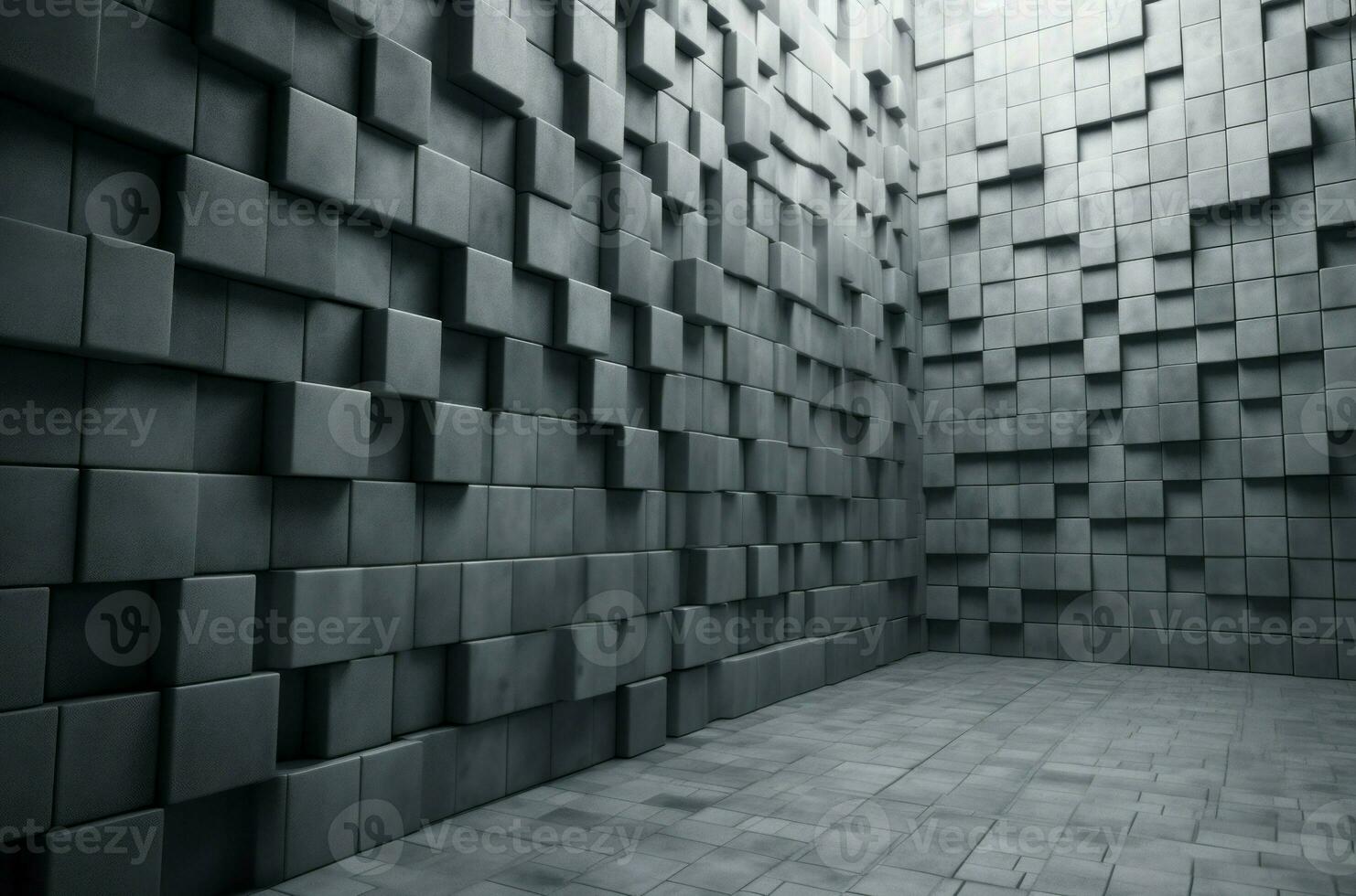 Square blocks room design. Generate Ai photo