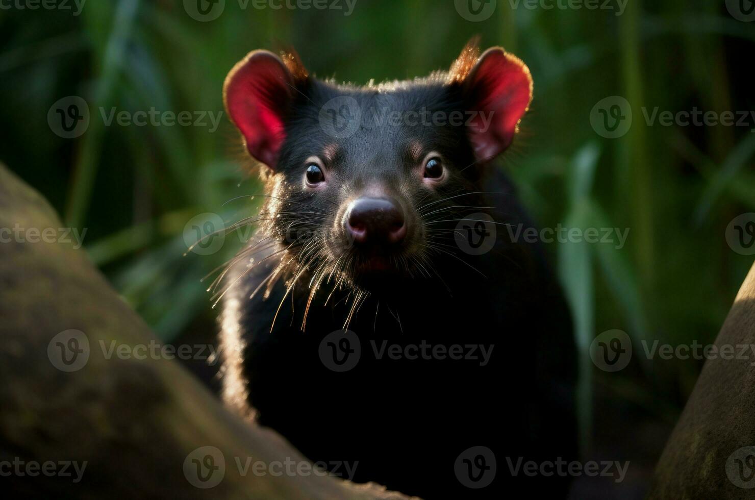 Tasmanian devil animal jungle portrait. Generate Ai photo