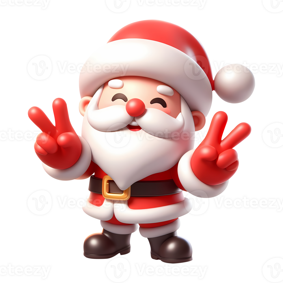 3d framställa av rolig santa claus png