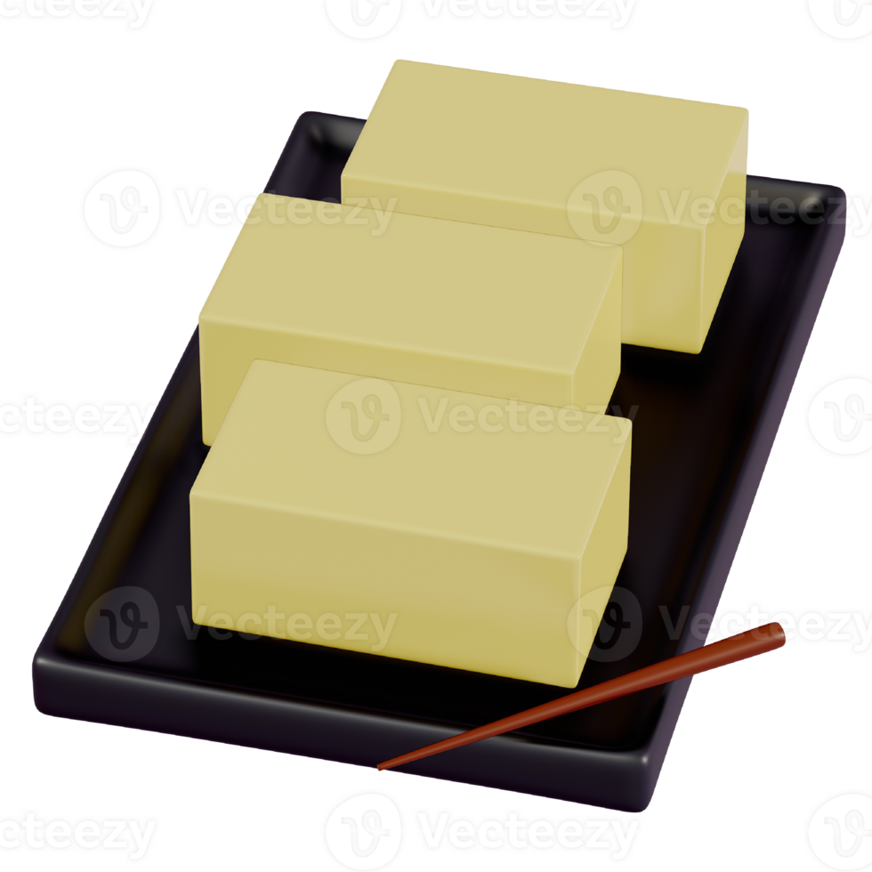 Japanese dessert Colorful Imo yokan , Sweet potato dessert , 3d rendering on a transparent background png