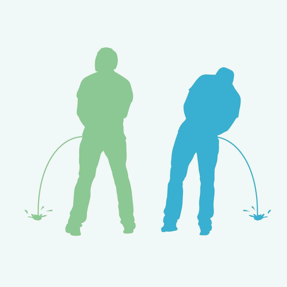 piss silhouette 01 vector